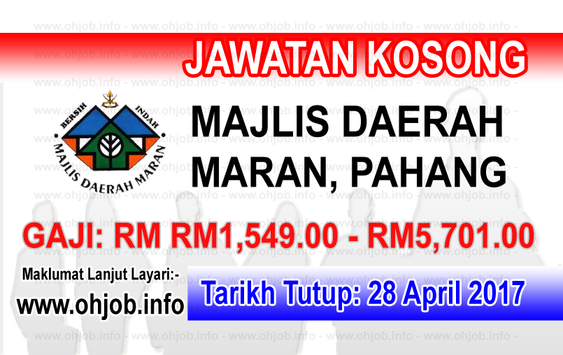 Jawatan Kerja Kosong Majlis Daerah Maran logo www.ohjob.info april 2017