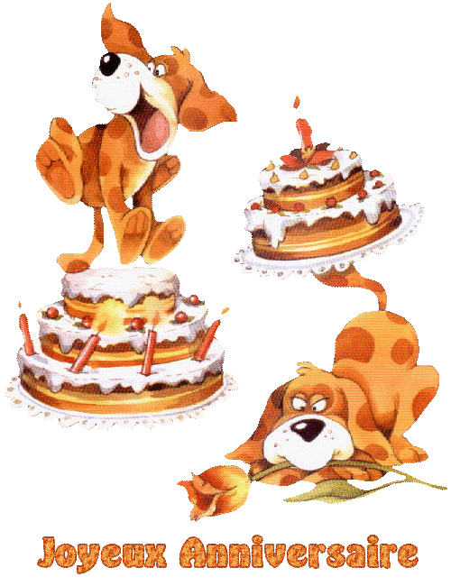 Joyeux Anniversaire Chien Et Gateau Humour