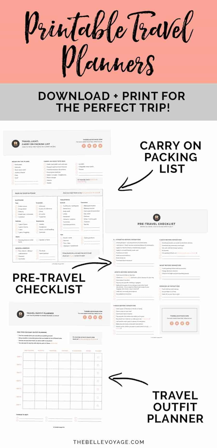 printable ultimate packing checklist for travel the