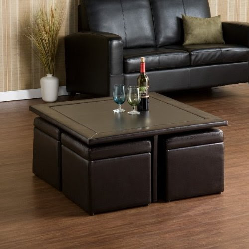 COFFEE TABLE WITH OTTOMAN UNDERNEATH. WITH OTTOMAN ...
