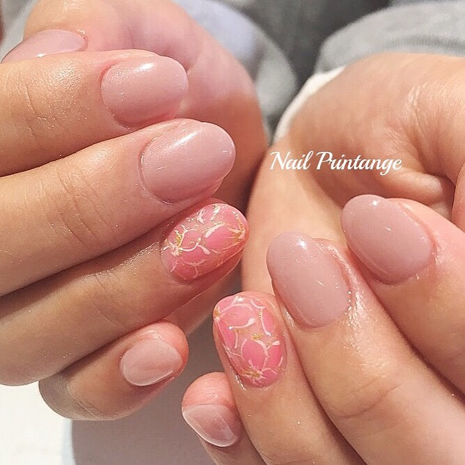 ショート春ネイル 自爪を傷めないネイルサロン 大阪 本町 Nail Foot Care Printange ネイル フットケア プランタンジュ