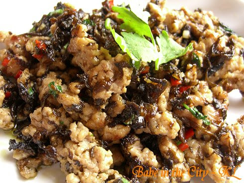 Minced Pork With Pickled Olive Leaves