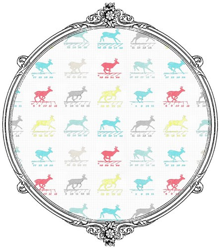 Reindeer in motion- free printable paper SAMPLE