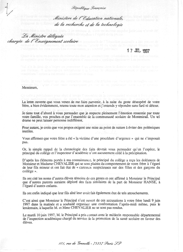 Modele lettre signalement procureur