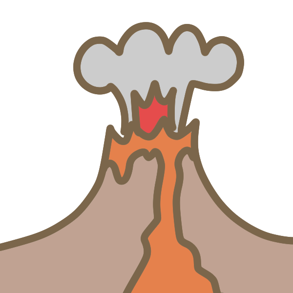 火山噴火のイラスト かわいいフリー素材が無料のイラストレイン