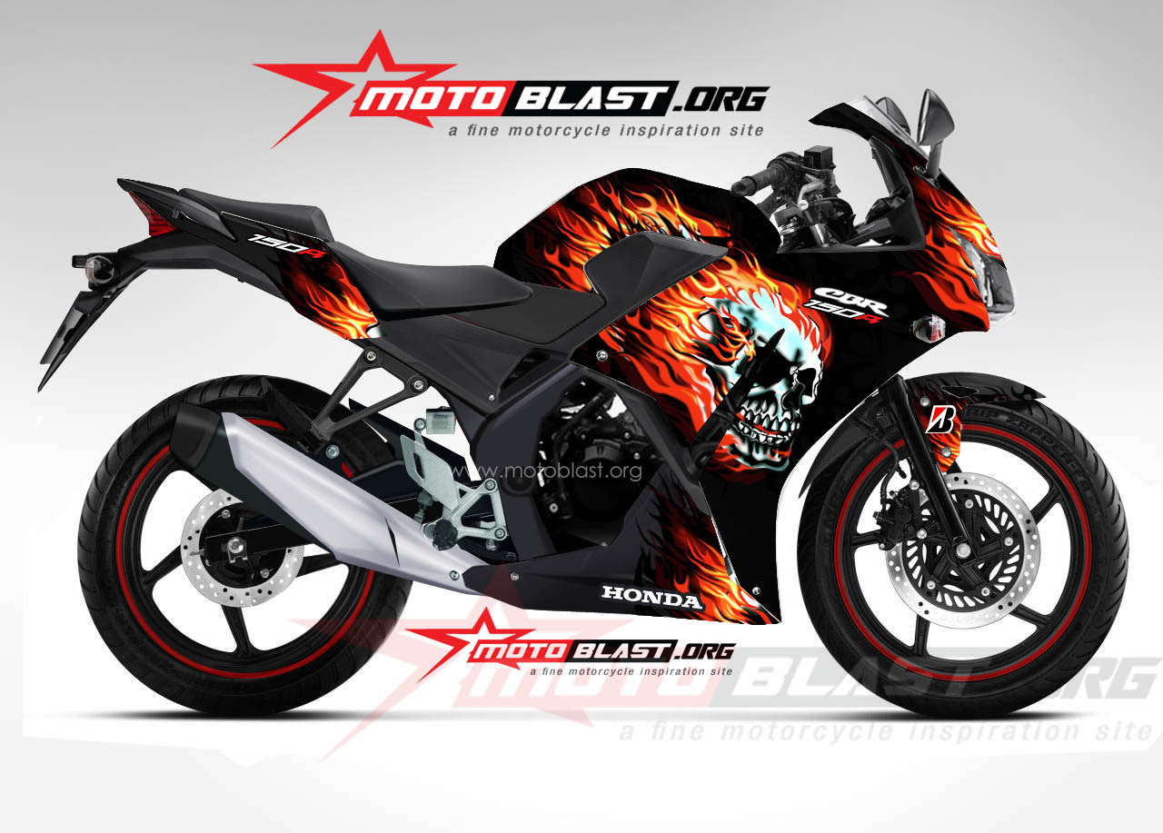 Modif Striping Honda CBR150R Lokal - Black Fire  MOTOBLAST