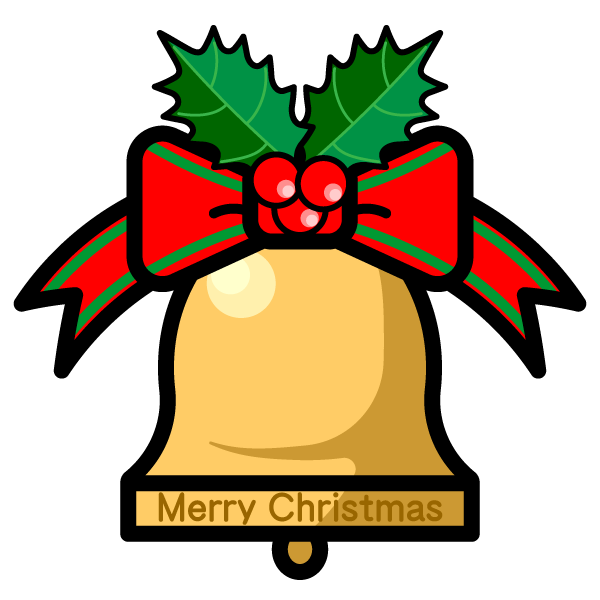 かわいいクリスマスベルの無料イラスト 商用フリー オイデ43