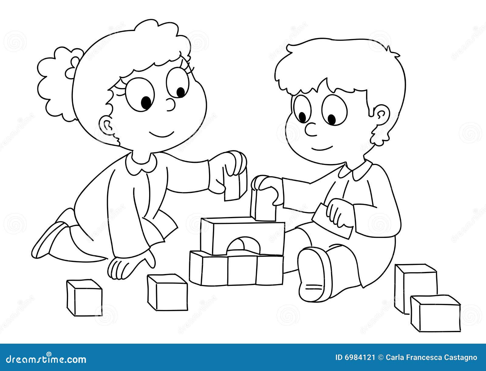 Toddler Boy And Girl Playing Stock Image Image
