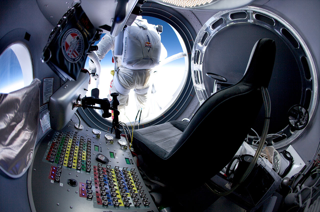 Red Bull Supersonic Space Jump Suit And Stratos Capsule On Display In Houston Collectspace
