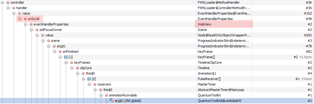Webview event leak