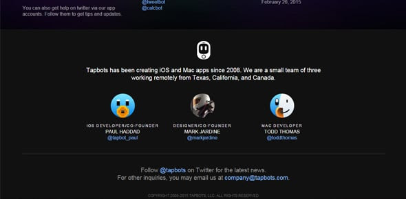 Tap Bots Footer Design