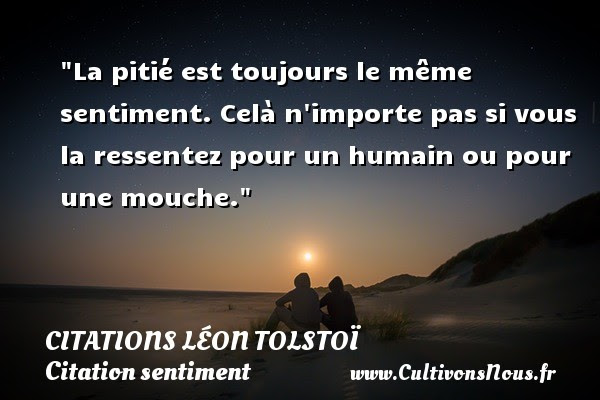 La Pitie Est Toujours Le Meme Sentiment Cela N Importe Pas Si Une Citation De Leon Tolstoi