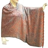 IMAGE OF Scarf And Wrap Neck Wear Mix Wool Stole In Self Design From India (Free Shipping) Stle0120r