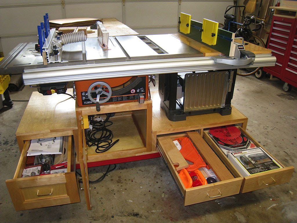 dog router table extension for the table saw, then an extension table 