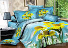 Wholesale yellow flowers duvet cover set queen bed linen sheet ...