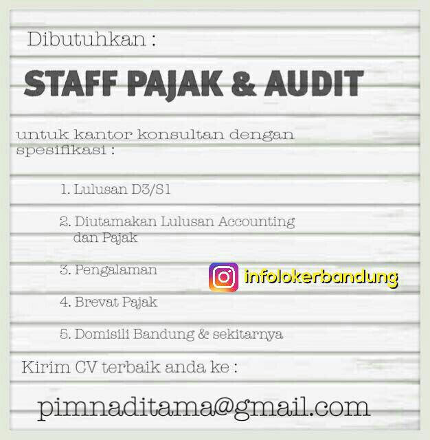 Lowongan Kerja Staff Pajak & Audit Bandung Juli 2017
