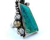 Malachite Azurite Evolution Revolution Ring - andescruz