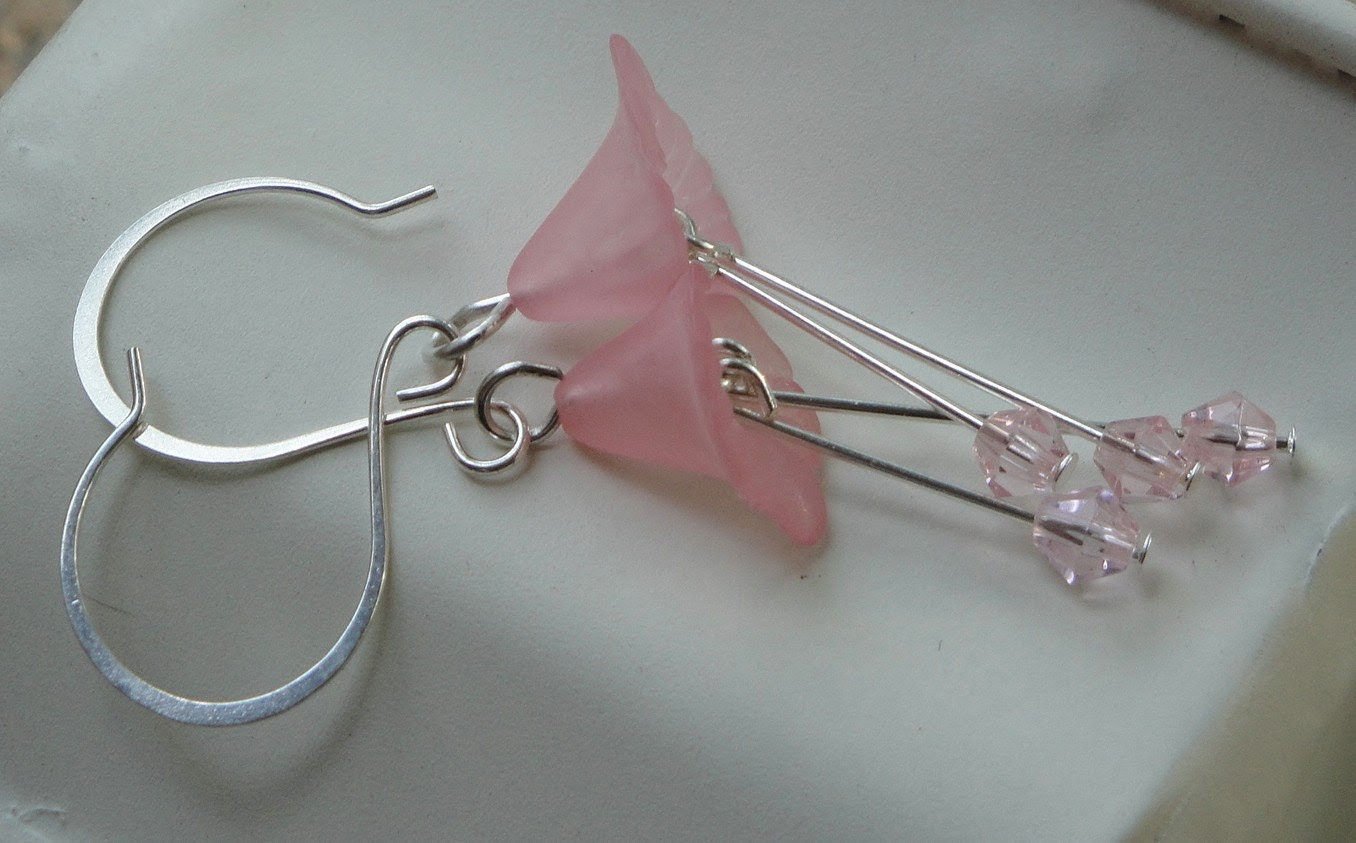 ON SALE Pink Calla Lily Earrings