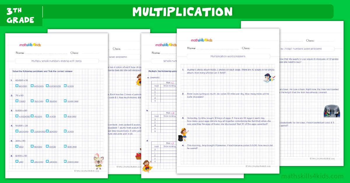 multiplication worksheets grade 3 pdf multiplication word problems 3rd grade