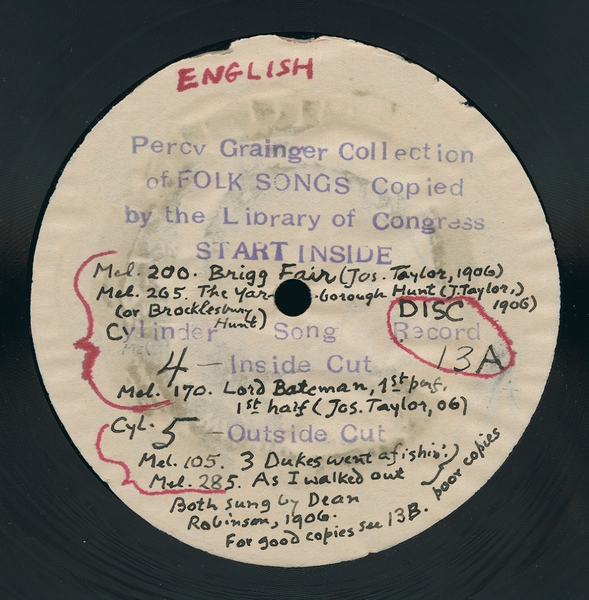 Percy Grainger S Collection Of Ethnographic Wax Cylinders Sound And Vision Blog