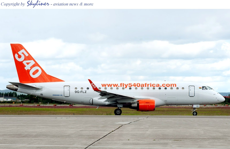 Fly540 Ghana Embraer ERJ-170 Jet (9G-FLZ)