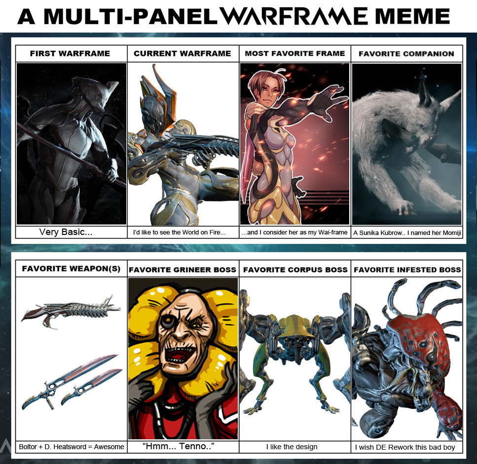 Just For Fun A Multi Panel Exploitable Warframe Meme Thread Fan