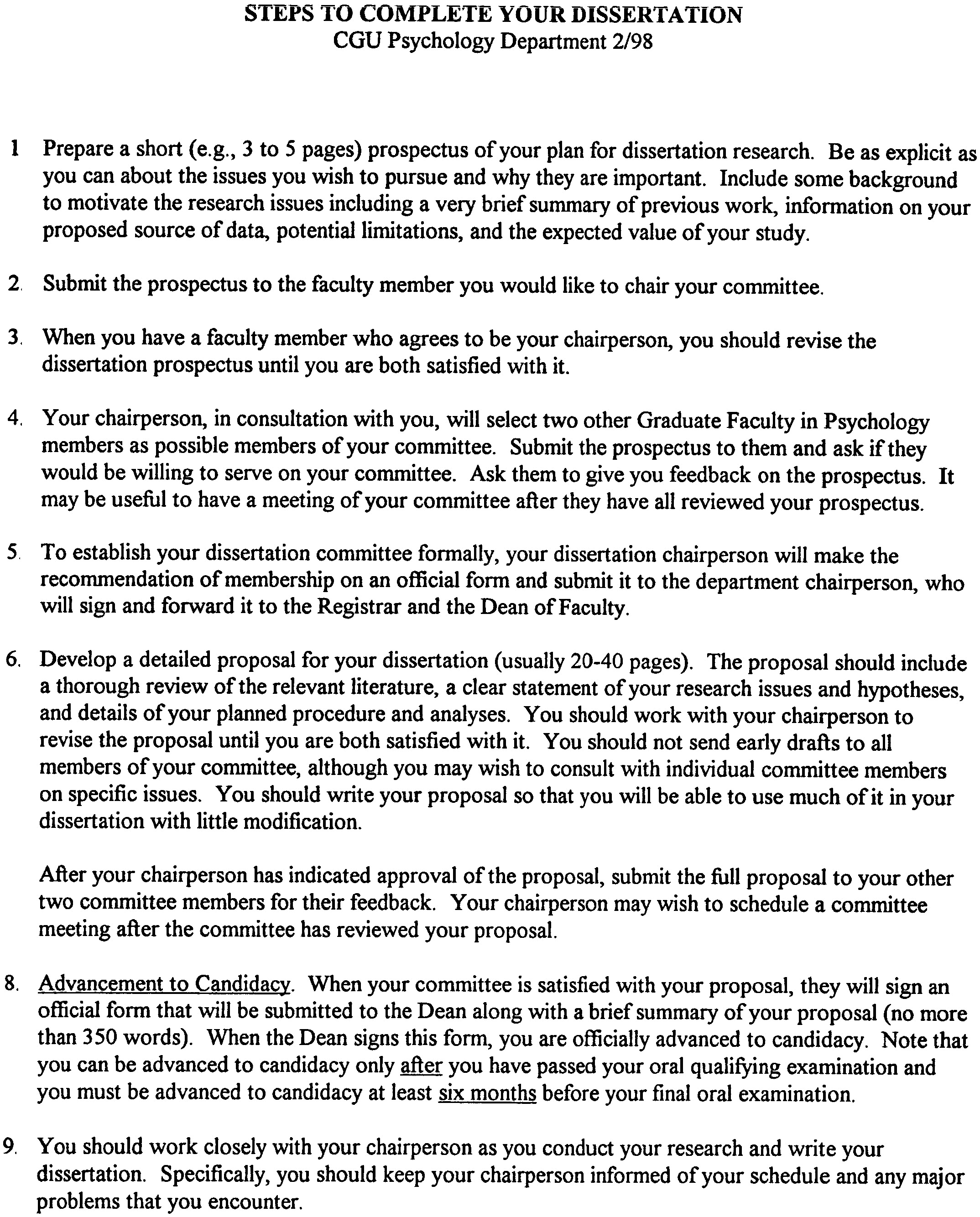 dissertation proposal psychology