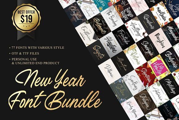 Crella New Year Font Ttf Compatible with Cameo Silhouette Studio, Cricut and other cutting machines for any crafting projects.