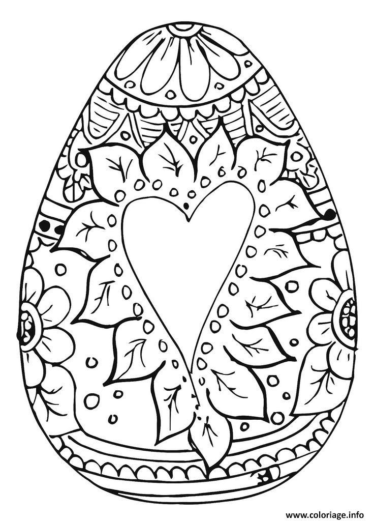 Coloriage Paques Mandala Antistress Adulte Coeur Jecoloriecom