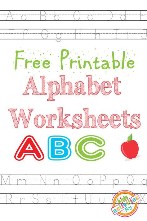  alphabet worksheets free kids printable