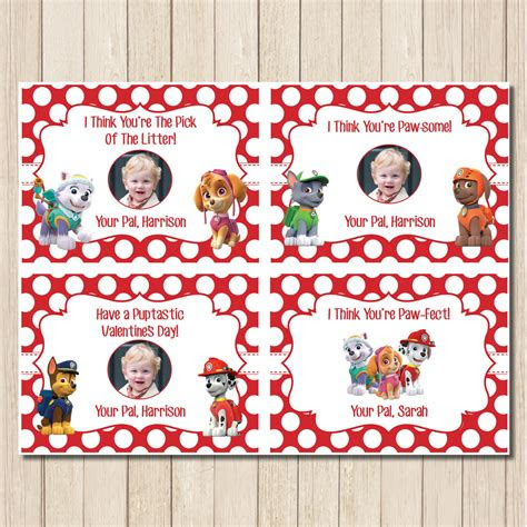  paw patrol inspired printable valentines day cards etsy printable paw