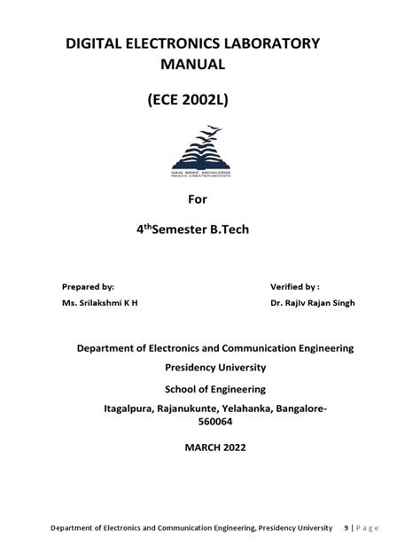 PDF Digital Electronics Lab Manual For Ece