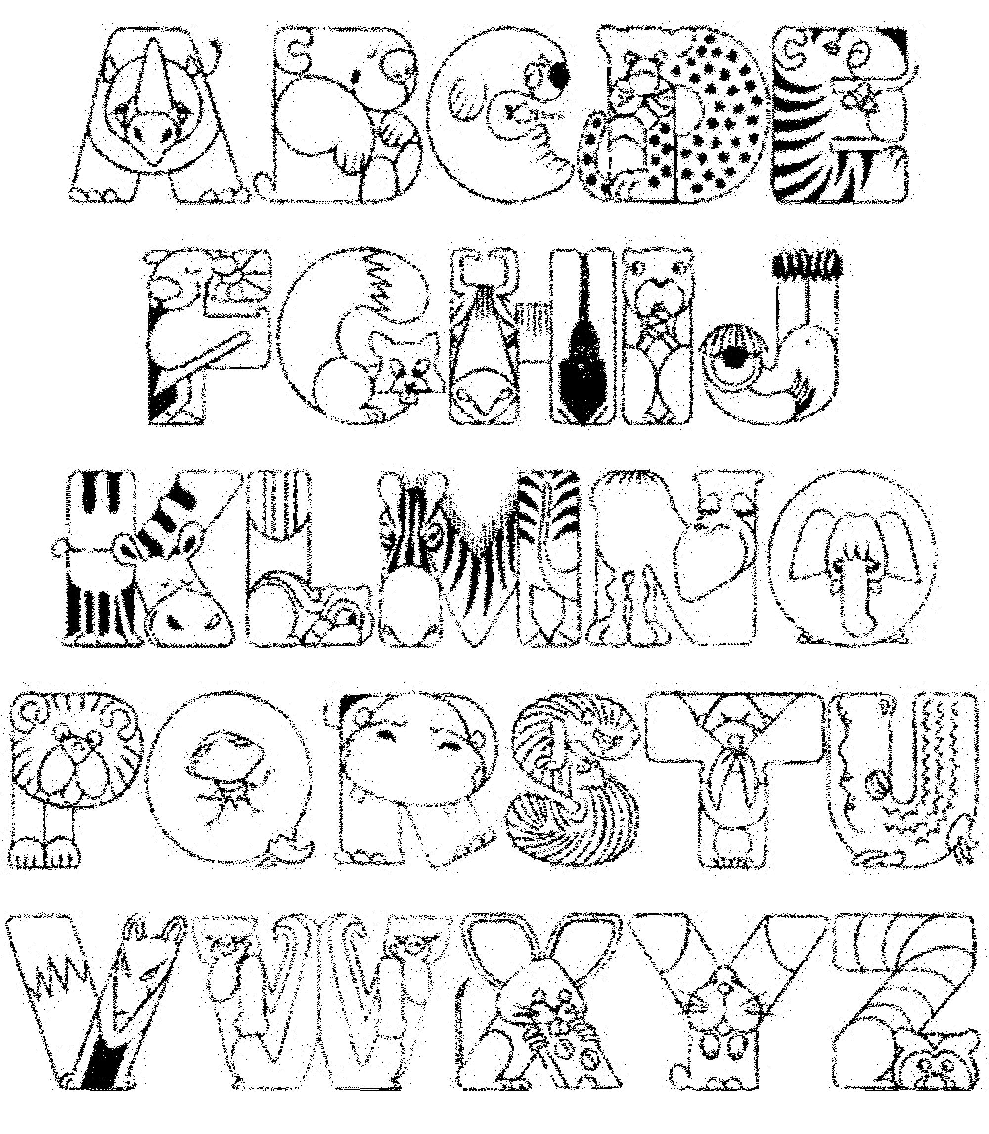 Whole Alphabet Coloring Pages Free Printable - Coloring Home