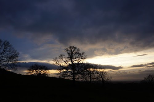 Winter evening sky above Whitehouse Farm, North York Moors