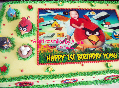 Birthday Cake Edible Image Angry Birds Ai-sha Puchong Jaya
