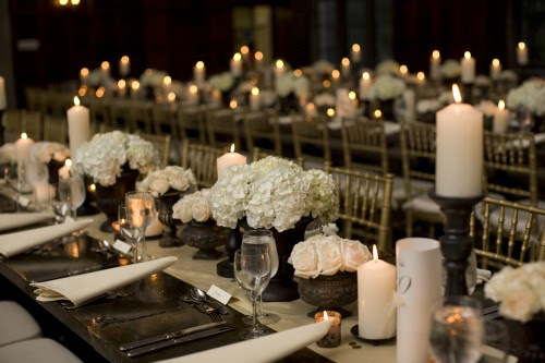 black and white wedding reception centerpieces