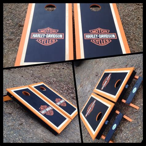 harley davidson set  cornhole boards    www