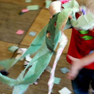 Gross motor activity Fabric free play