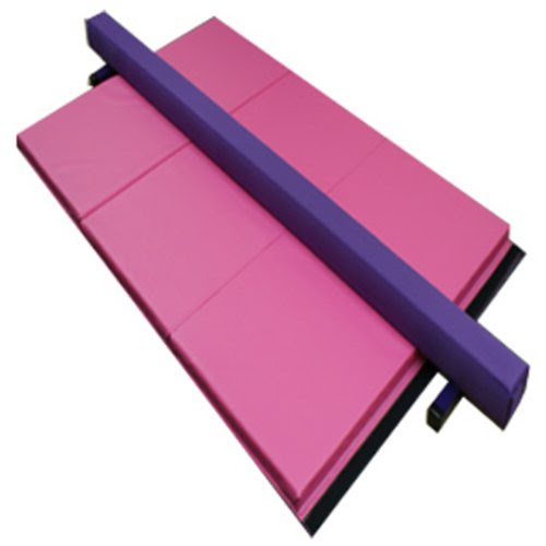 Purple Suede Balance Beam and Pink Folding Panel Mat (8-Feet)