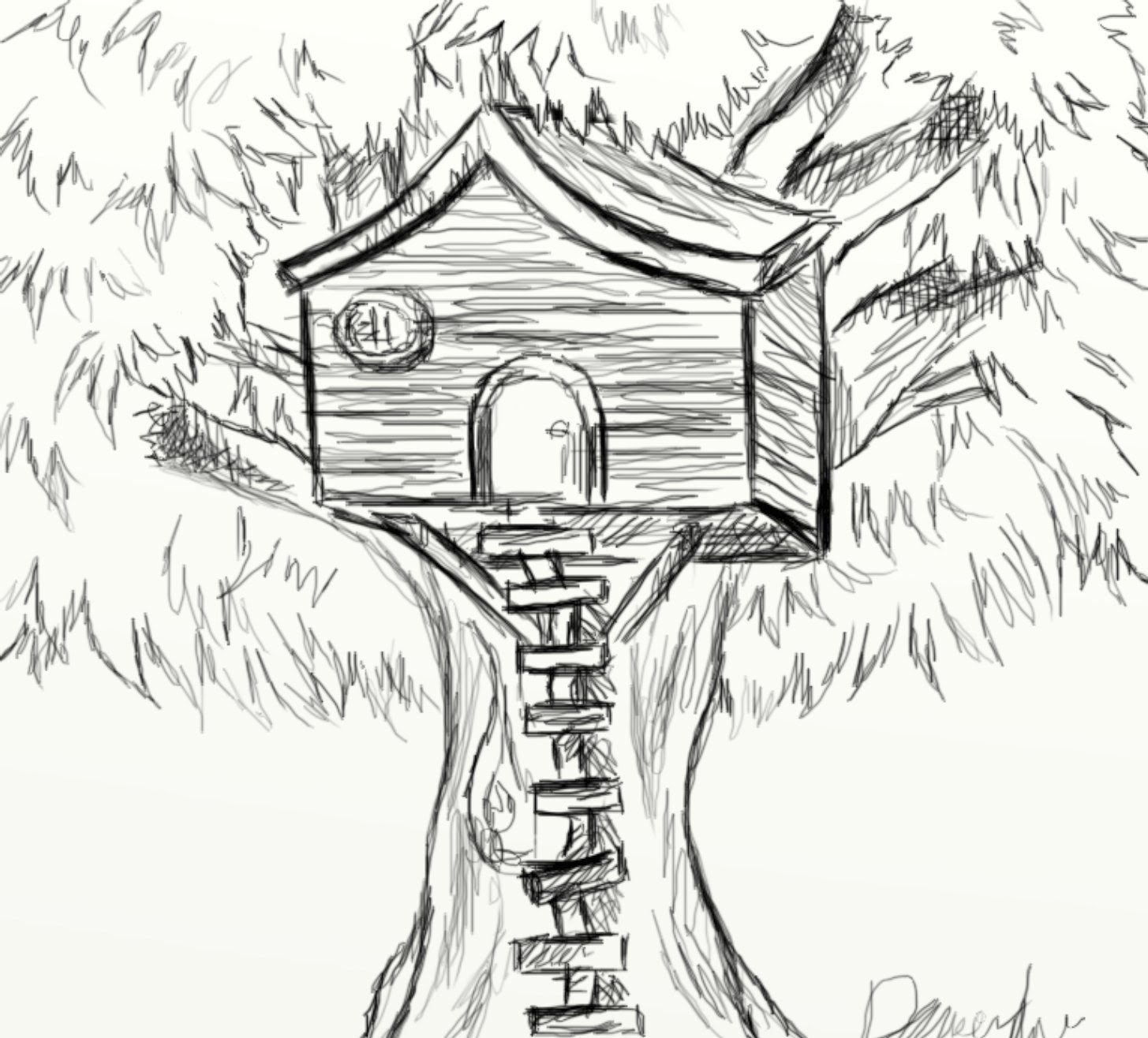 tree house sketch  I365Art