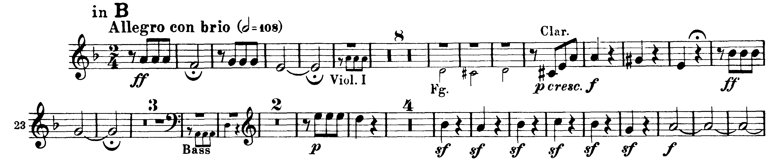 ベートーヴェン交響曲第５番 運命 クラリネット記