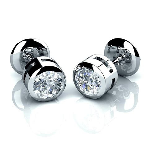 Explore men's gold, silver and diamond earrings for the perfect pair for him at banter. Round Diamond Earrings For Men - Jewelry FA | Mens diamond