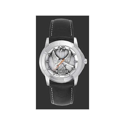 Harley-Davidson® Bulova® Men's Watch. Raise pewter dial. 76A12