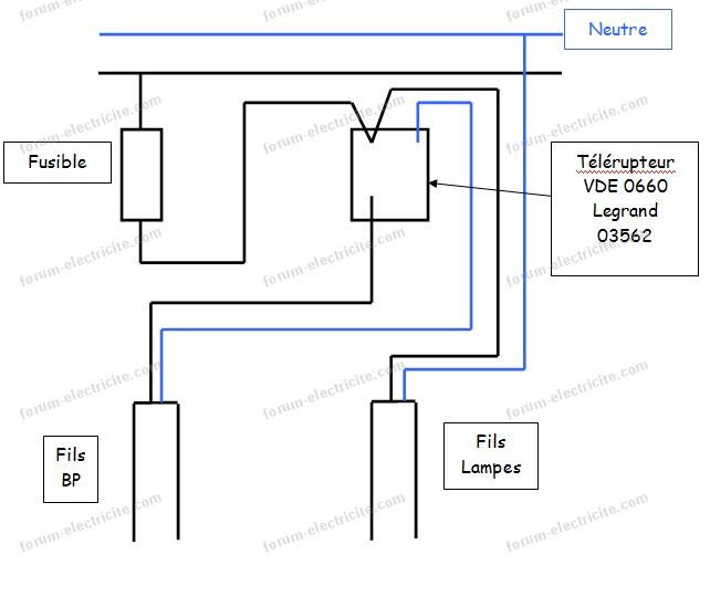 Questions électricité : Problème remplacement télérupteur Legrand