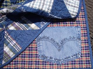 Handicrafty Sisters: More Boy Quilts - quilt label idea