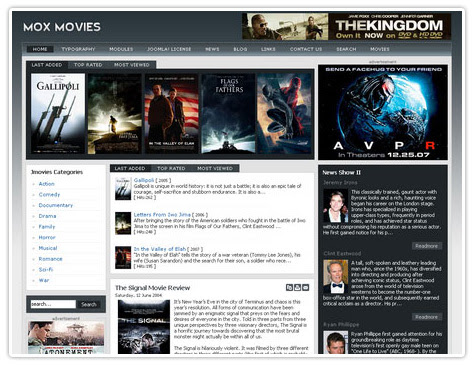шаблон joomla GK Mox Movies