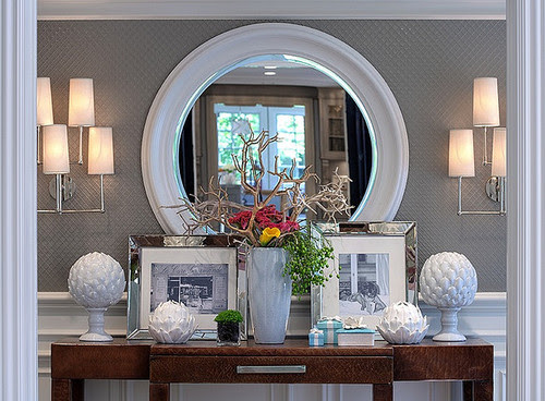 Grey & White Entry eclectic entry