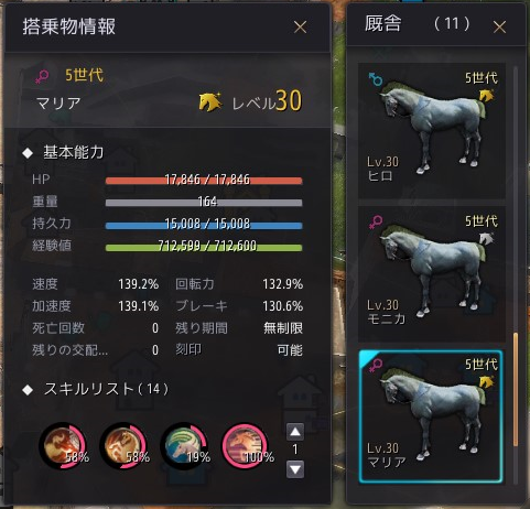 今週土曜に販売する馬です 黒い砂漠 冒険日記