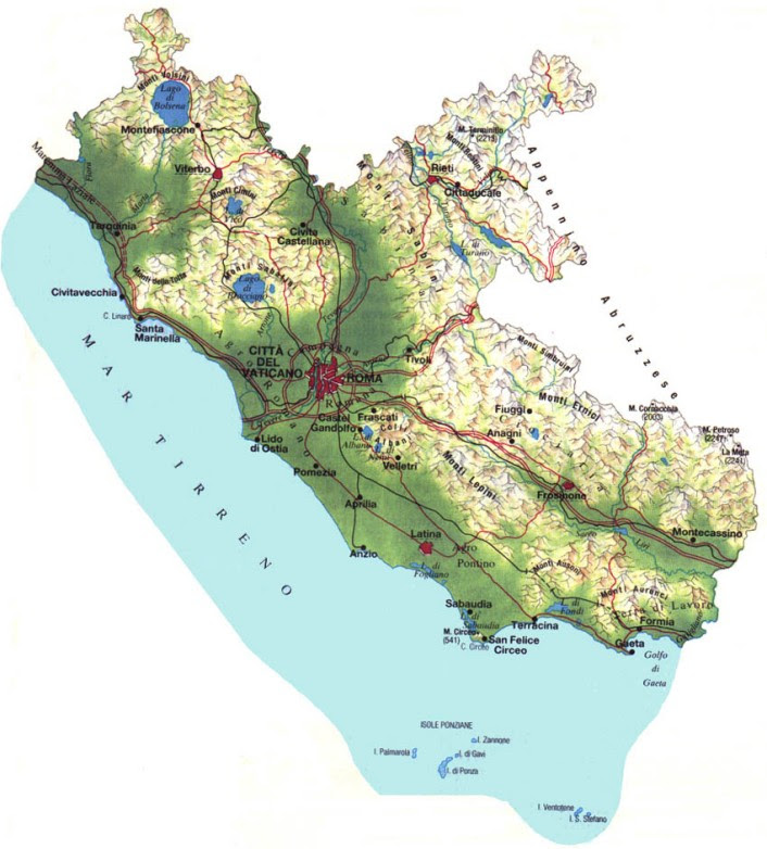 Cartina Del Lazio Turistica