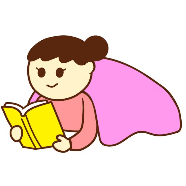 読書中の女性のイラスト かわいいフリー素材が無料のイラストレイン